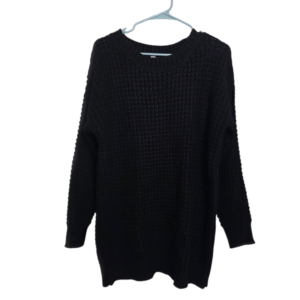 Zenana Premium Women's Black Crew Neck Sweater Tunic (AK01)